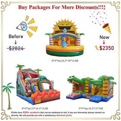 5-10 Passeggeri ammessi Pacchetto cartoni animati Parco di divertimenti Giocattoli gonfiabili in PVC per bambini