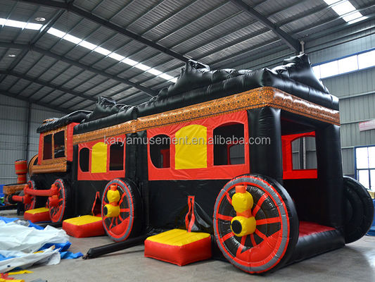 Commercial Inflatable Train Obstacle Course Combo Bounce House per giochi per bambini all'aria aperta