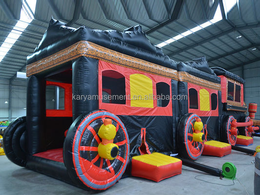 Commercial Inflatable Train Obstacle Course Combo Bounce House per giochi per bambini all'aria aperta