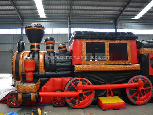 Commercial Inflatable Train Obstacle Course Combo Bounce House per giochi per bambini all'aria aperta
