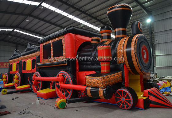 Commercial Inflatable Train Obstacle Course Combo Bounce House per giochi per bambini all'aria aperta