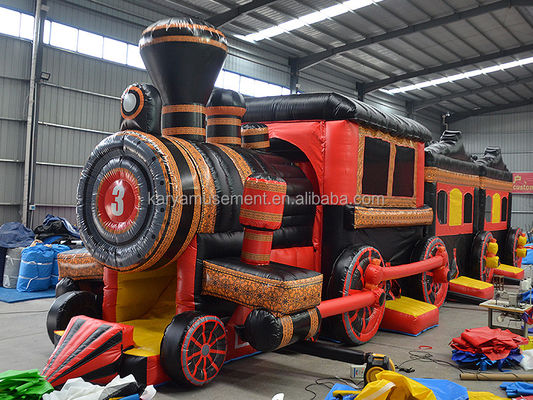 Commercial Inflatable Train Obstacle Course Combo Bounce House per giochi per bambini all'aria aperta