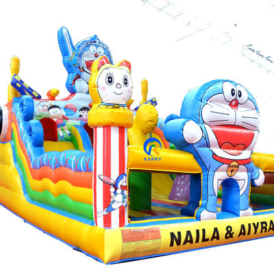 Logo personalizzato stampato grande castello gonfiabile combo scivolo per bambini festa