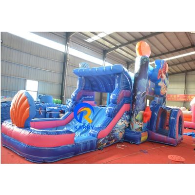 Parco acquatico gonfiabile con scivolo Unisex Blu Sirena Casa rimbalzo e piscina grande
