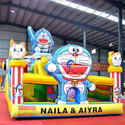 Logo personalizzato stampato grande castello gonfiabile combo scivolo per bambini festa