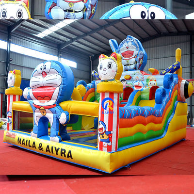 Logo personalizzato stampato grande castello gonfiabile combo scivolo per bambini festa