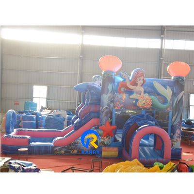 Parco acquatico gonfiabile con scivolo Unisex Blu Sirena Casa rimbalzo e piscina grande