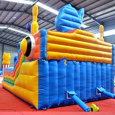 Logo personalizzato stampato grande castello gonfiabile combo scivolo per bambini festa