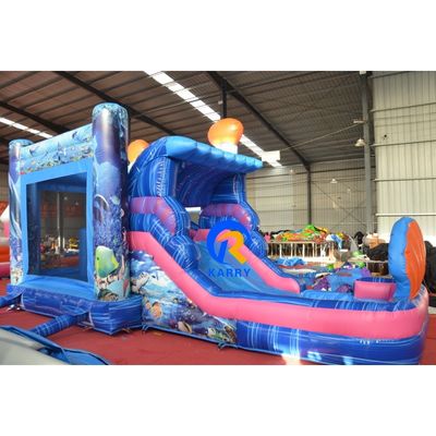 Parco acquatico gonfiabile con scivolo Unisex Blu Sirena Casa rimbalzo e piscina grande