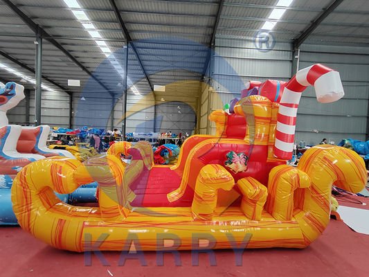 Blower incluso Commercial Pvc gonfiabile Santa Sleigh Selfie con renne per la festa