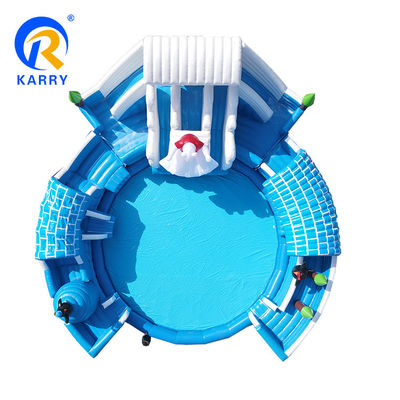 Dimensioni personalizzate Orso Polare Bianco Parco di divertimento acquatico Casa di rimbalzo Castello Slide Combo