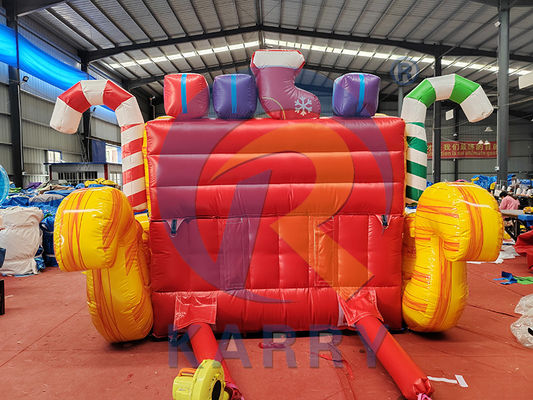 Blower incluso Commercial Pvc gonfiabile Santa Sleigh Selfie con renne per la festa