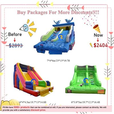 Slide gonfiabili Combo Bounce House per bambini Entrate all'aperto Affitti di feste