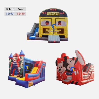 Noleggio di feste Bambino Trampolino gonfiabile Castello rimbalzante con scivolo e accessori