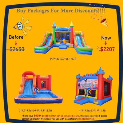 Noleggio di feste Bambino Trampolino gonfiabile Castello rimbalzante con scivolo e accessori