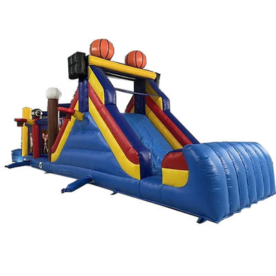 Gioco sportivo a palla unisex pista terra campo di ostacoli gonfiabile con casa rimbalzo e scivolo