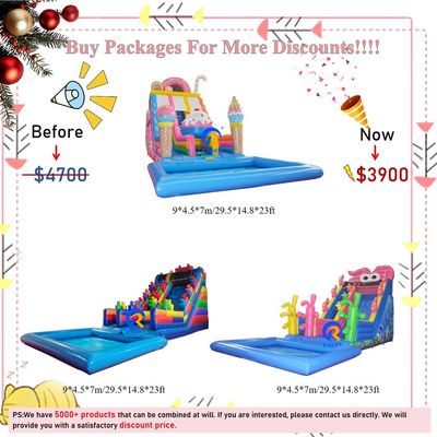 Noleggio di feste Bambino Trampolino gonfiabile Castello rimbalzante con scivolo e accessori
