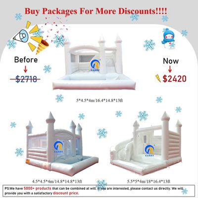 Castello rimbalzabile gonfiabile in PVC con scivolo tema giungla di grado commerciale taglia personalizzata