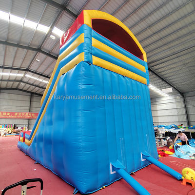 Giochi gonfiabili per bambini Affitto di partite commerciali Slide idraulico gonfiabile a doppia corsia in PVC
