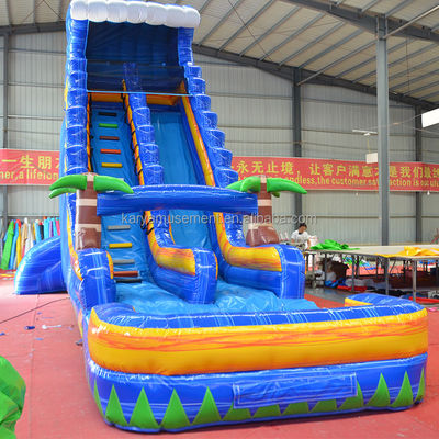 Stampa digitale 23 piedi alto blu marmo fantasia scivolo d'acqua giochi gonfiabili in affitto
