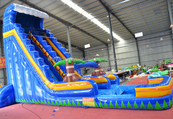 Stampa digitale 23 piedi alto blu marmo fantasia scivolo d'acqua giochi gonfiabili in affitto