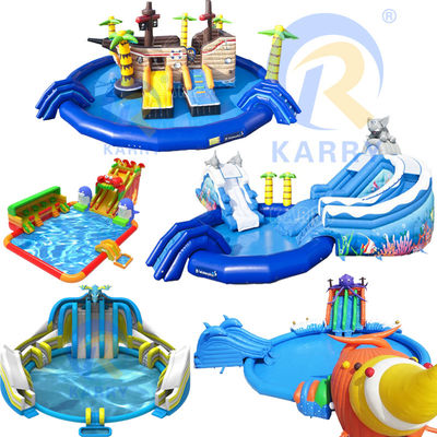 Scivolo idraulico gonfiabile e piscina per bambini e adulti con un design ecologico