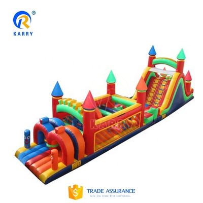 Caratteristiche PORTABLE Grigio e Nero Inflatabile Corso di ostacoli con Blower 18x3.5m Personalizzato