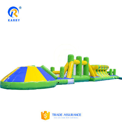 Certificato CE 16m Aqua Run Course ostacolo personalizzato colorato per il parco acquatico