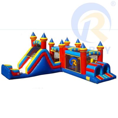 Blu 48ft Marble Mania Corso di ostacoli gonfiabile Multi configurabile Slide e rimbalzo