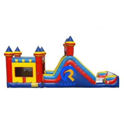 Blu 48ft Marble Mania Corso di ostacoli gonfiabile Multi configurabile Slide e rimbalzo