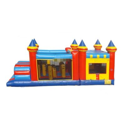 Blu 48ft Marble Mania Corso di ostacoli gonfiabile Multi configurabile Slide e rimbalzo