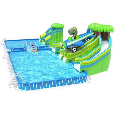 Prezzi commerciali dell'acqua Parco acquatico gonfiabile per adulti con stampa digitale e 2 piscine