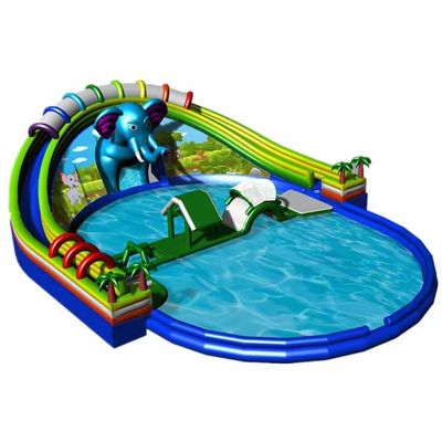 Prezzi commerciali dell'acqua Parco acquatico gonfiabile per adulti con stampa digitale e 2 piscine