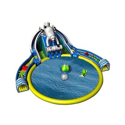 Prezzi commerciali dell'acqua Parco acquatico gonfiabile per adulti con stampa digitale e 2 piscine
