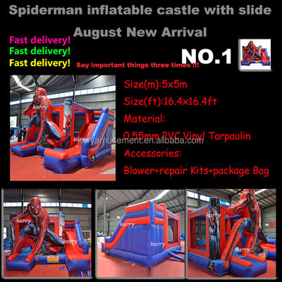 Unisex Kids Castle Play House con slide Spiderman Commerciale gonfiabile Bouncy Castle
