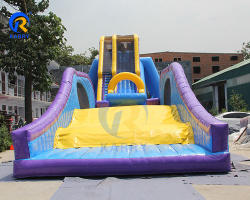 Grande campo di ostacoli gonfiabile blu popolare Water N Dry Bouncy Slide per bambini e adulti
