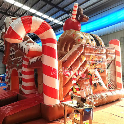 Parco di divertimenti di Natale Commerciale Bouncy Castle Combo Corso di ostacoli Slide secco gonfiabile