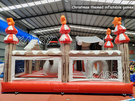 CE/EN71/EN14960 Casa gonfiabile natalizia a rimbalzo combinata per bambini