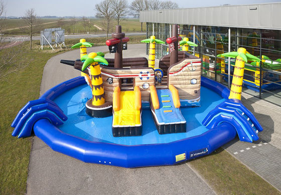 Scivoli gonfiabili per i parchi acquatici per feste per bambini scivolo e piscina combinati durevoli