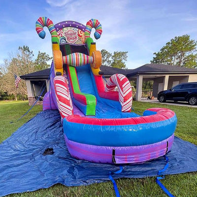 CE/EN71/EN14960 Castello gonfiabile per bambini certificato con area di scivolo e salto