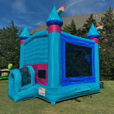 CE/EN71/EN14960 Castello gonfiabile per bambini certificato con area di scivolo e salto