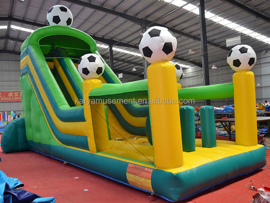 Combo di scivoli gonfiabili in PVC da 29 piedi con tema calcistico e certificato CE/EN71/EN14960