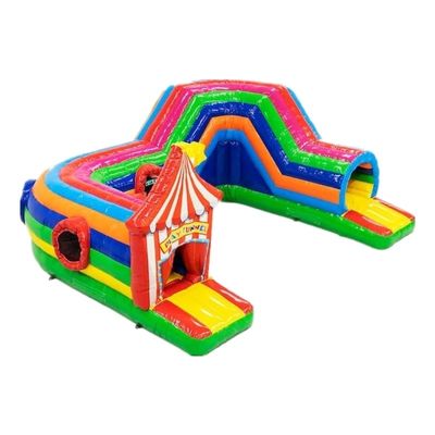 Gioco gonfiabile Tunnel Circo Corso di ostacoli 0,55 mm Plato PVC telone