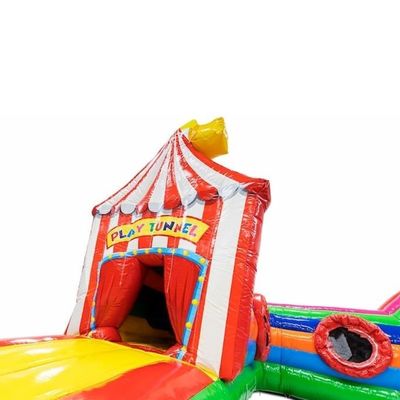 Gioco gonfiabile Tunnel Circo Corso di ostacoli 0,55 mm Plato PVC telone