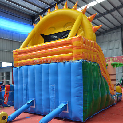 Double Lane Beach N Sun Slide d'acqua gonfiabile Popolare Disegno di palma tropicale