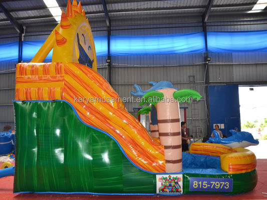 Double Lane Beach N Sun Slide d'acqua gonfiabile Popolare Disegno di palma tropicale
