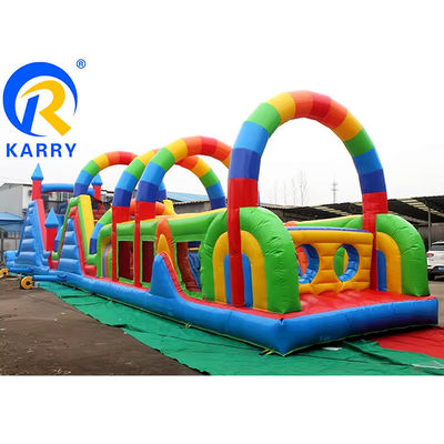 Attrezzature per parchi di divertimenti Corso di ostacoli interattivo gonfiabile per bambini e adulti