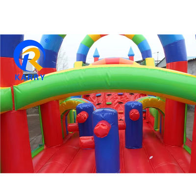 Attrezzature per parchi di divertimenti Corso di ostacoli interattivo gonfiabile per bambini e adulti