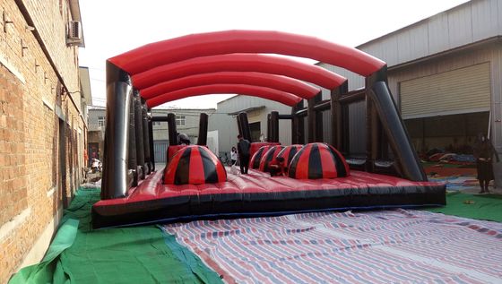 Attrezzature per parchi di divertimenti Corso di ostacoli interattivo gonfiabile per bambini e adulti