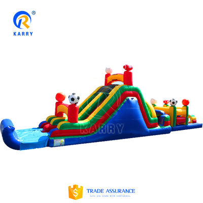 CE/EN71/EN14960 Corso di ostacoli gonfiabile approvato per materiale di telo in PVC da 0,55 mm